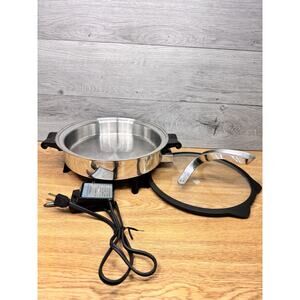 VTG Saladmaster 11" Electric Skillet Stainless Steel Oil Core 7817~Matching Lid